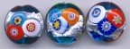Bright Aqua, Silver Foil, 24 MM, Millefiori Discs